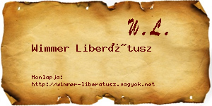 Wimmer Liberátusz névjegykártya